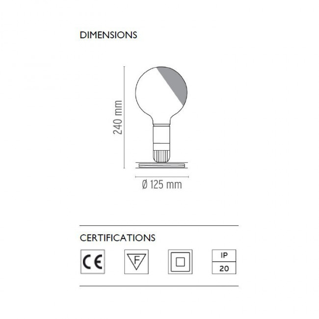 Настольная лампа Flos Lampadina Anodised aluminium/Orange F3300075 Настольная лампа Flos Lampadina Anodised aluminium/Orange F3300075