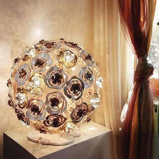 Настольная лампа Masca Vie en Rose 1839/SFB Bianco oro / Glass 525 Настольная лампа Masca Vie en Rose 1839/SFB Bianco oro / Glass 525