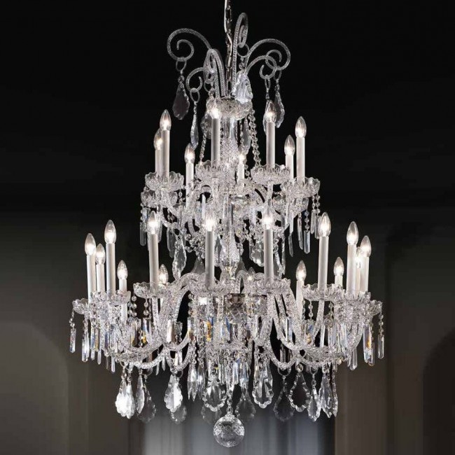 Люстра Beby Group Crystal 7400/16+8 Chrome HALF CUT Люстра Beby Group Crystal 7400/16+8 Chrome HALF CUT