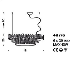 Подвесной светильник IDL Capitonne 487/6 velvet white Подвесной светильник IDL Capitonne 487/6 velvet white