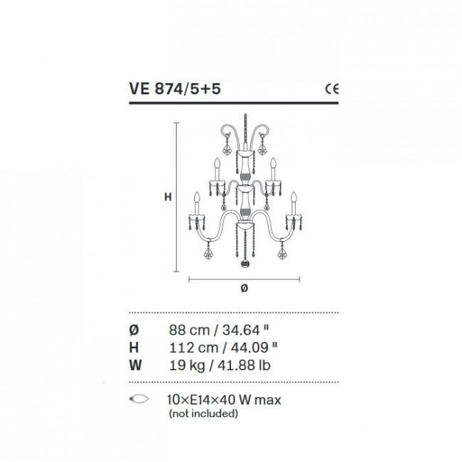 Люстра Masiero Bohemia VE 874/5+5 Cut Люстра Masiero Bohemia VE 874/5+5 Cut