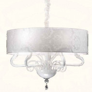 Люстра Renzo Del Ventisette Contemporary L 14457/5 CP B DEC. MURANO BIANCO + CROMO M MM Люстра Renzo Del Ventisette Contemporary L 14457/5 CP B DEC. MURANO BIANCO + CROMO M MM