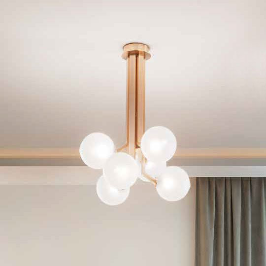 Потолочная люстра Renzo Del Ventisette Ohlala PL14533/6 DEC. 097 SFERE SATINATE Потолочная люстра Renzo Del Ventisette Ohlala PL14533/6 DEC. 097 SFERE SATINATE