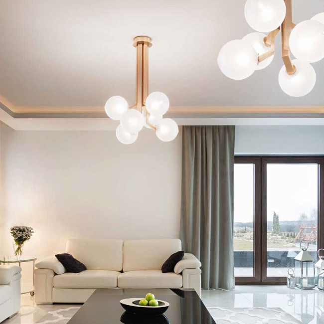 Потолочная люстра Renzo Del Ventisette Ohlala PL14533/6 DEC. 097 SFERE SATINATE Потолочная люстра Renzo Del Ventisette Ohlala PL14533/6 DEC. 097 SFERE SATINATE