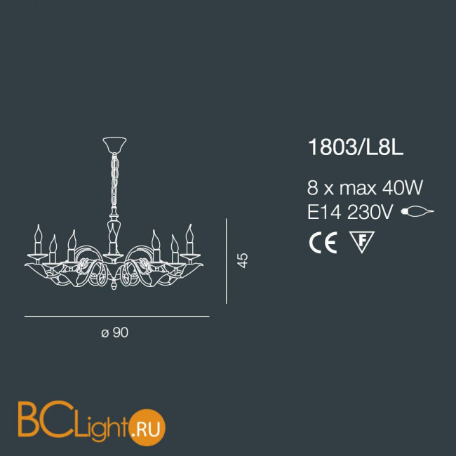 Люстра Bellart Versailles 1803/L8L 01+08 Люстра Bellart Versailles 1803/L8L 01+08