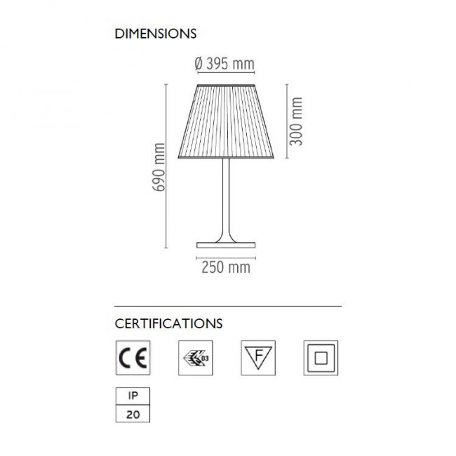 Настольная лампа Flos Ktribe T2 Fumee F6303030 Настольная лампа Flos Ktribe T2 Fumee F6303030