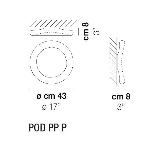 Потолочный светильник Vistosi POD PP P BC BC Потолочный светильник Vistosi POD PP P BC BC