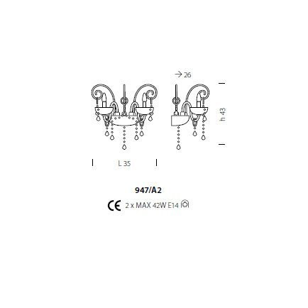 Бра Sylcom Dandolo 947/A2 D D.A