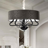 Люстра Renzo Del Ventisette Contemporary L 14457/5 CP N DEC. MURANO NERO + CROMO M MM Люстра Renzo Del Ventisette Contemporary L 14457/5 CP N DEC. MURANO NERO + CROMO M MM