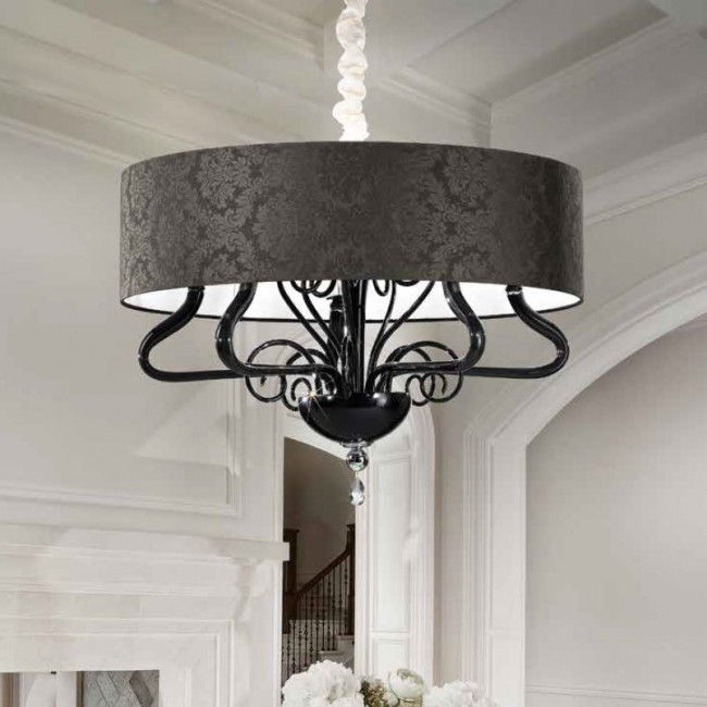 Люстра Renzo Del Ventisette Contemporary L 14457/5 CP N DEC. MURANO NERO + CROMO M MM Люстра Renzo Del Ventisette Contemporary L 14457/5 CP N DEC. MURANO NERO + CROMO M MM