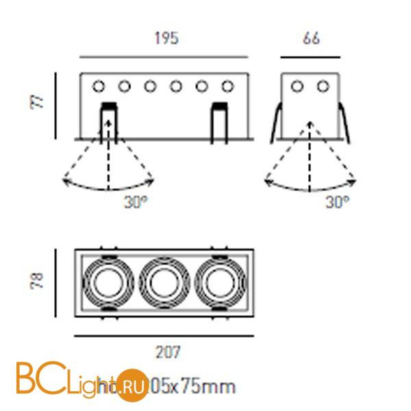 Встраиваемый спот (точечный светильник) Axo light Ficinus 3 RECESSED DOWNLIGHT 519 07