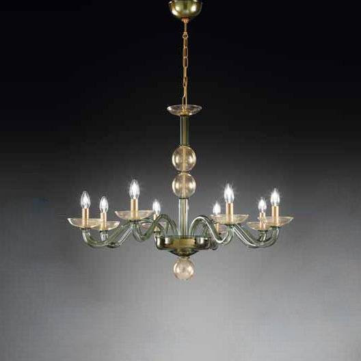Люстра Vetri Lamp 1201/8 Verde scuro/Oro 24 Kt.