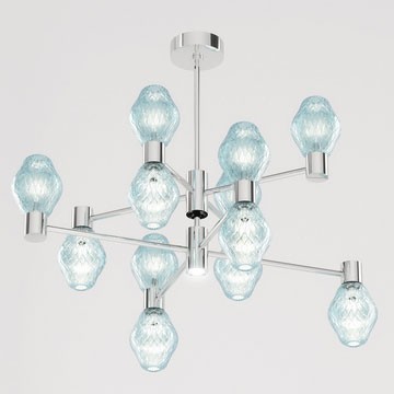 Потолочная люстра Beby Group Peonia 7701B04 Chrome Turquoise Capri Потолочная люстра Beby Group Peonia 7701B04 Chrome Turquoise Capri
