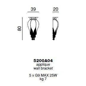Настенный светильник Beby Group Bouquet 5200A04 Light gold Golden Portofino Acquamarine Настенный светильник Beby Group Bouquet 5200A04 Light gold Golden Portofino Acquamarine
