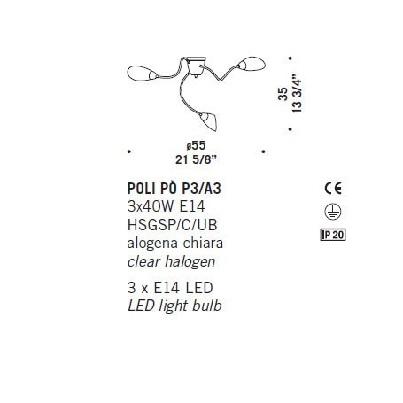 Бра De Majo POLI PO P3/A3 0POLI0P-3 multi Бра De Majo POLI PO P3/A3 0POLI0P-3 multi