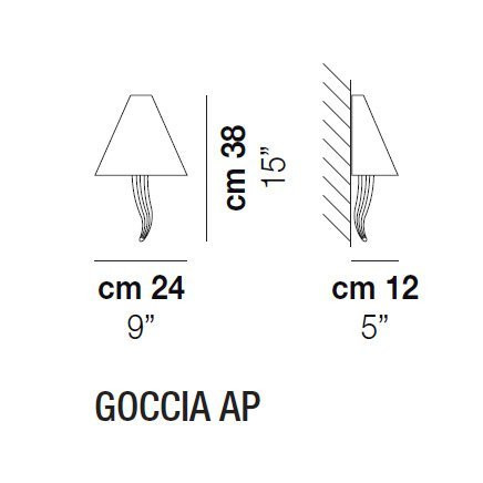 Настенный светильник Vistosi Goccia AP E27 BC/CR BC