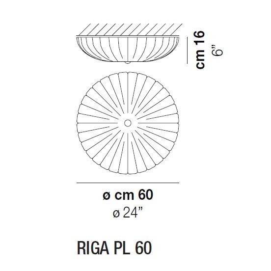 Потолочный светильник Vistosi Riga PL 60 E27 CR/GA OR Потолочный светильник Vistosi Riga PL 60 E27 CR/GA OR