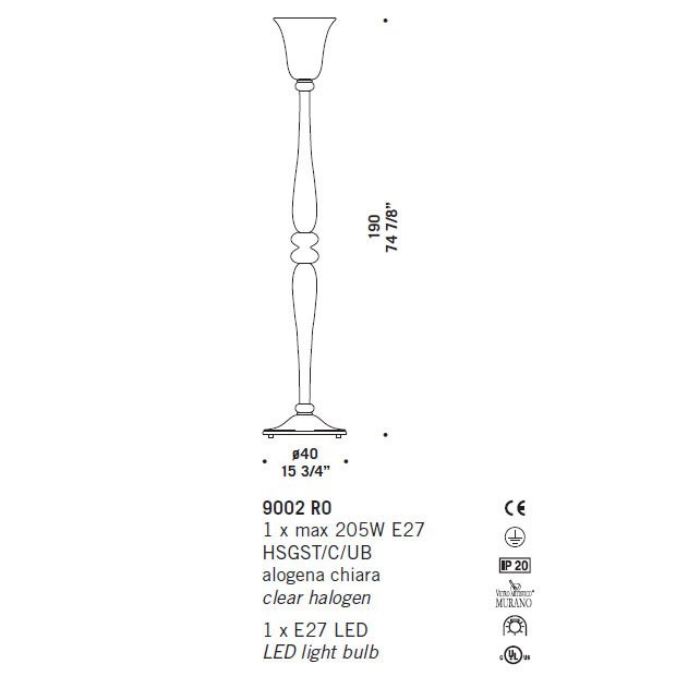 Торшер De Majo 9002 R0 090020R00 Торшер De Majo 9002 R0 090020R00