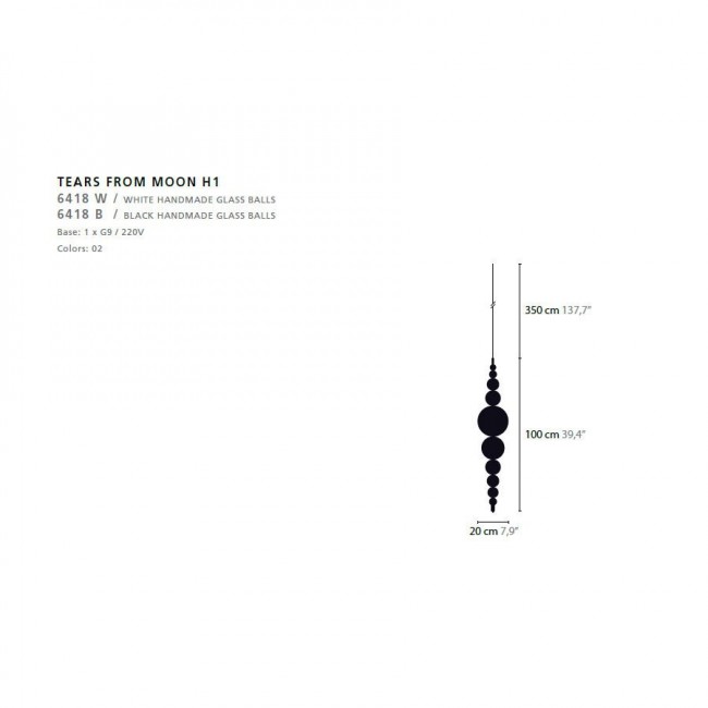 Подвесной светильник Ilfari Tears from Moon H1 13011 Подвесной светильник Ilfari Tears from Moon H1 13011