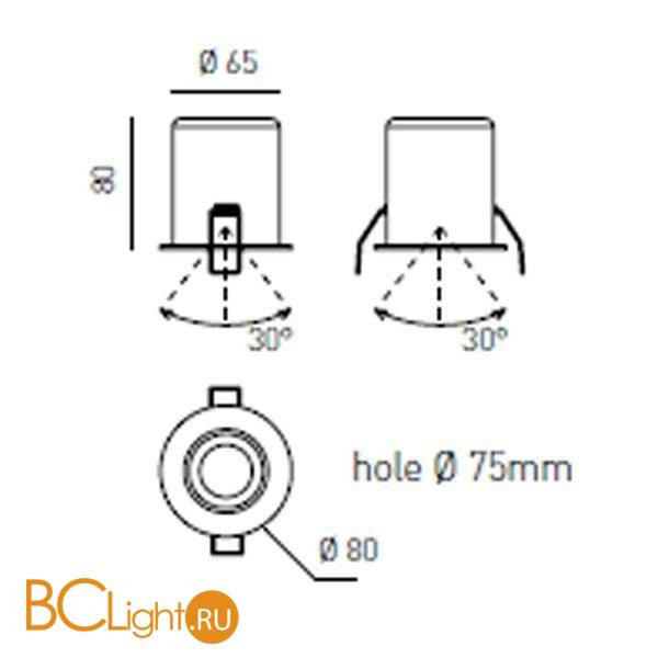 Встраиваемый спот (точечный светильник) Axo light Deminio 40 505 07