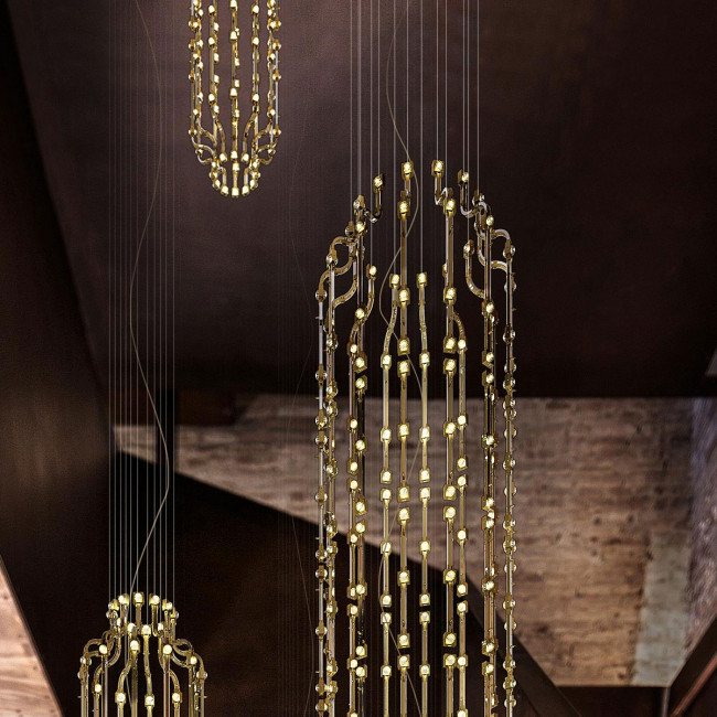 Подвесной светильник Masiero Raqam M7 BASIC BATCH A 6 X 20 + MODULO 7 X 10 Gold Подвесной светильник Masiero Raqam M7 BASIC BATCH A 6 X 20 + MODULO 7 X 10 Gold