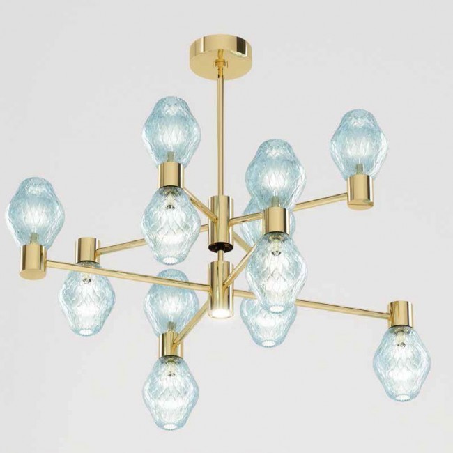 Потолочная люстра Beby Group Peonia 7701B04 Light Gold Turquoise Capri Потолочная люстра Beby Group Peonia 7701B04 Light Gold Turquoise Capri