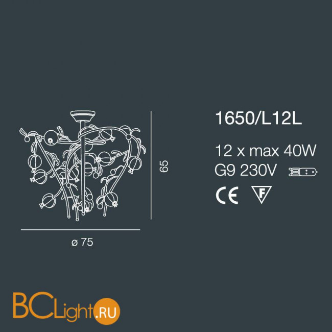 Потолочная люстра Bellart Ametista 1650/L12L 03/V09 Потолочная люстра Bellart Ametista 1650/L12L 03/V09
