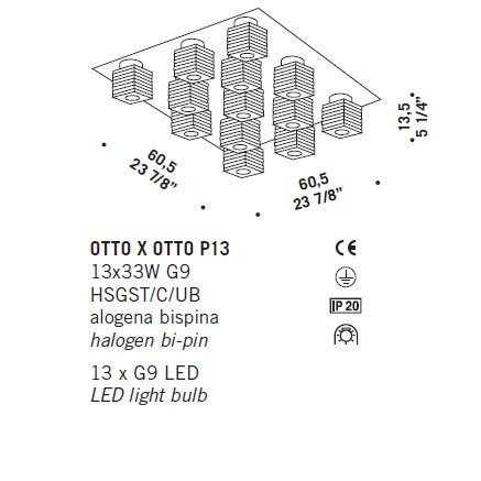Потолочный светильник De Majo OTTO X OTTO P13 0OTTO0P90 Потолочный светильник De Majo OTTO X OTTO P13 0OTTO0P90