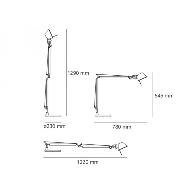 Настольная лампа Artemide Tolomeo Halo aluminium A001000 + A004030 Настольная лампа Artemide Tolomeo Halo aluminium A001000 + A004030