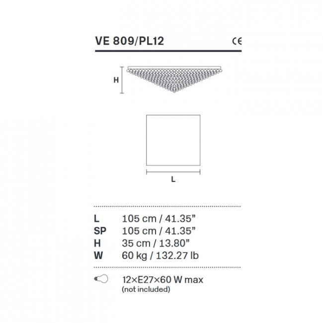 Потолочный светильник Masiero Impero & Deco VE 809/PL12 Cut Потолочный светильник Masiero Impero & Deco VE 809/PL12 Cut