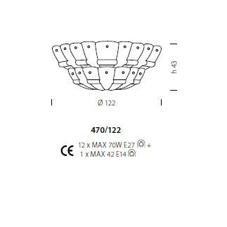 Потолочный светильник Sylcom Tribuno 470/122 AMB