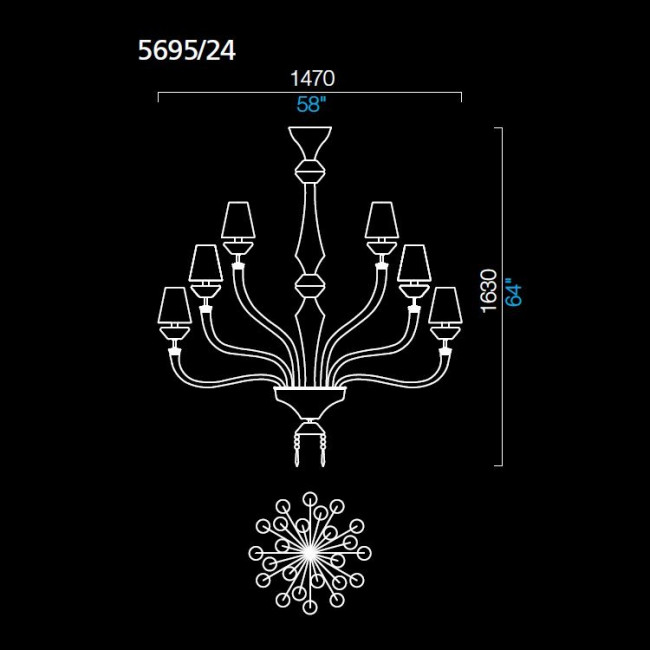 Люстра Barovier&Toso President 5695/24/CC/NN