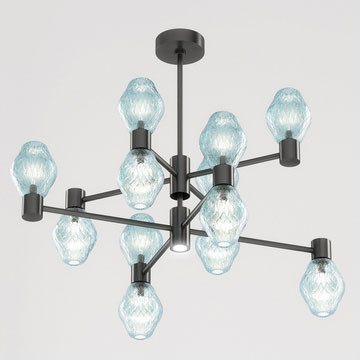 Потолочная люстра Beby Group Peonia 7701B04 Satin Black Turquoise Capri Потолочная люстра Beby Group Peonia 7701B04 Satin Black Turquoise Capri