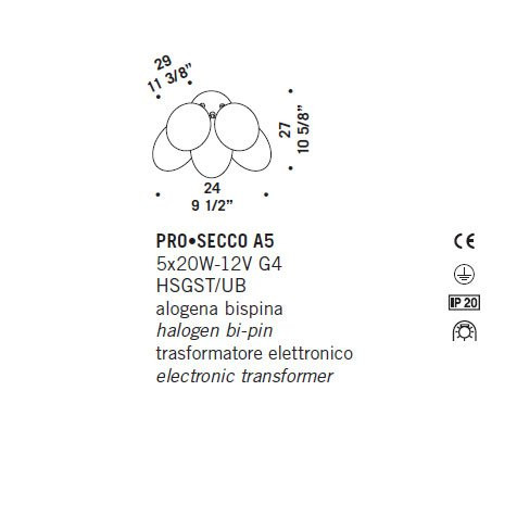 Бра De Majo PRO–SECCO A5 0PROS0A50 Бра De Majo PRO–SECCO A5 0PROS0A50