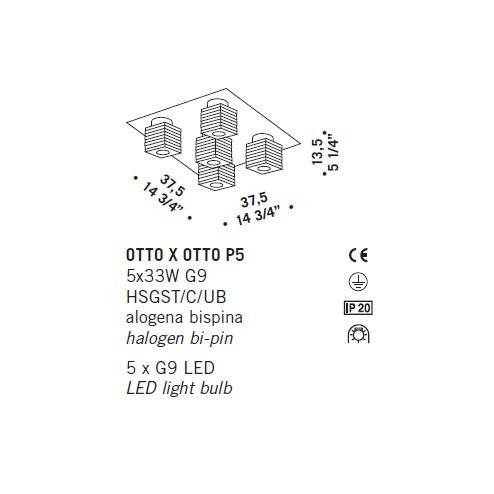 Потолочный светильник De Majo OTTO X OTTO P5 0OTTO0P50 Потолочный светильник De Majo OTTO X OTTO P5 0OTTO0P50