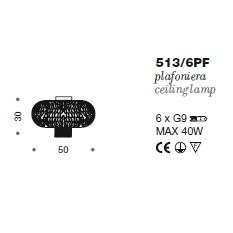 Потолочный светильник IDL Weave 513/6PF pure steel Потолочный светильник IDL Weave 513/6PF pure steel