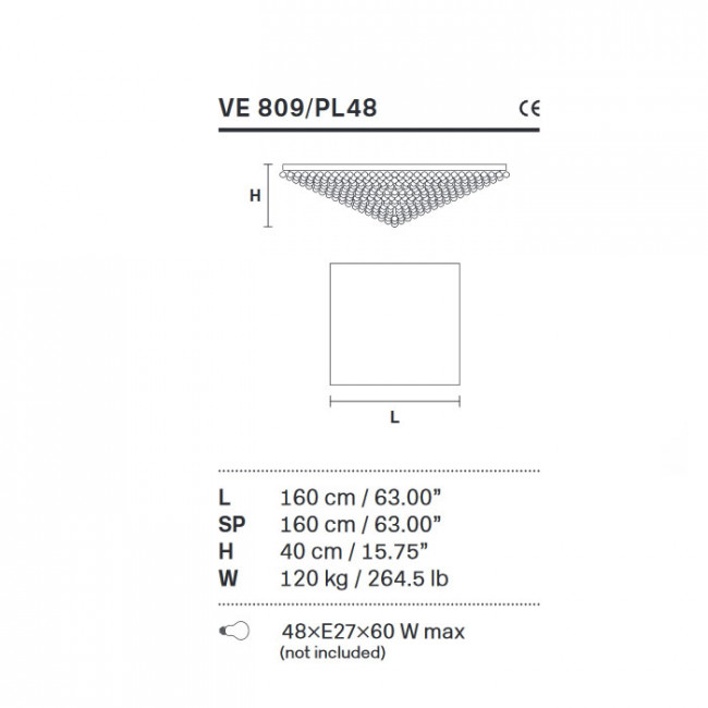 Потолочный светильник Masiero Impero & Deco VE 809/PL8 SW Потолочный светильник Masiero Impero & Deco VE 809/PL8 SW
