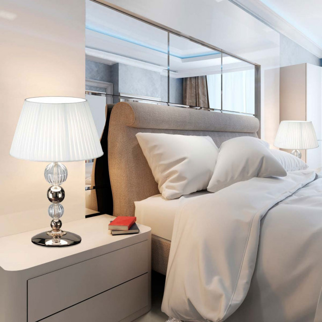 Настольная лампа IDL Vanity 585/1L black nickel / white plisse Настольная лампа IDL Vanity 585/1L black nickel / white plisse