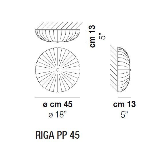 Потолочный светильник Vistosi Riga PP 45 E27 CR/GA OR Потолочный светильник Vistosi Riga PP 45 E27 CR/GA OR