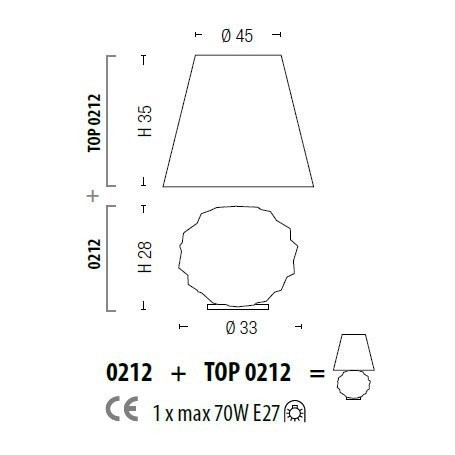 Настольная лампа Sylcom Emisphera 0212 AMT + TOP 0212 AVO Настольная лампа Sylcom Emisphera 0212 AMT + TOP 0212 AVO