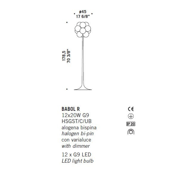 Торшер De Majo BABOL R 0BABO0R00 Торшер De Majo BABOL R 0BABO0R00