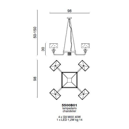 Люстра Beby Group Crystal dream 5500B01 Chrome White Swarovski