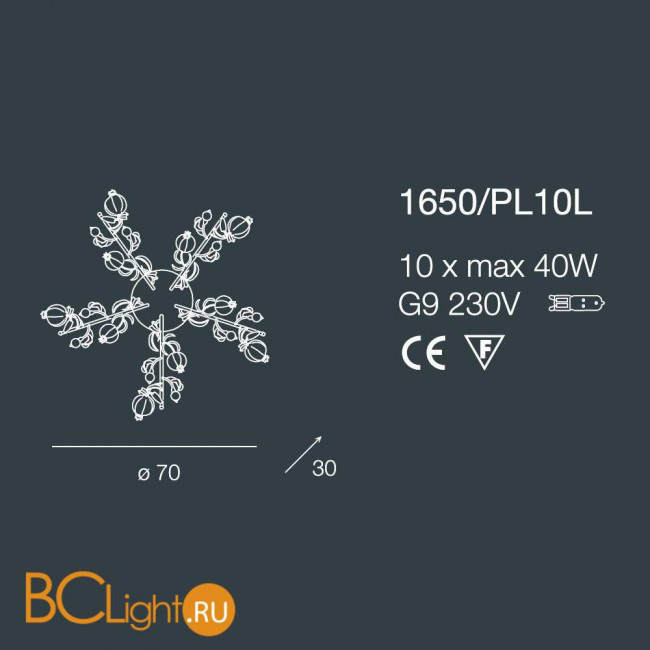 Потолочная люстра Bellart Ametista 1650/PL10L 03/V09