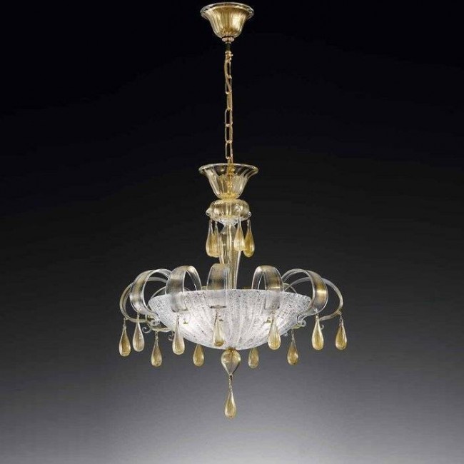 Подвесной светильник Vetri Lamp 1183/S55 Cristallo/Oro 24 Kt.