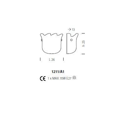 Настенный светильник Sylcom Contarini 1211/A1 D GR.A