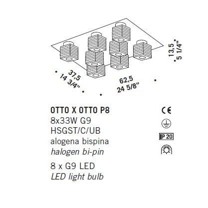 Потолочный светильник De Majo OTTO X OTTO P8 0OTTO0P80 Потолочный светильник De Majo OTTO X OTTO P8 0OTTO0P80