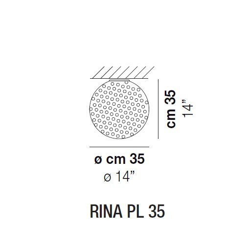 Потолочный светильник Vistosi Rina PL 35 E27 BC/MU NI Потолочный светильник Vistosi Rina PL 35 E27 BC/MU NI