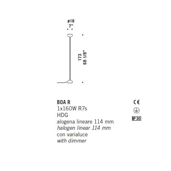 Торшер De Majo BOA R 0BOA00R05 Торшер De Majo BOA R 0BOA00R05