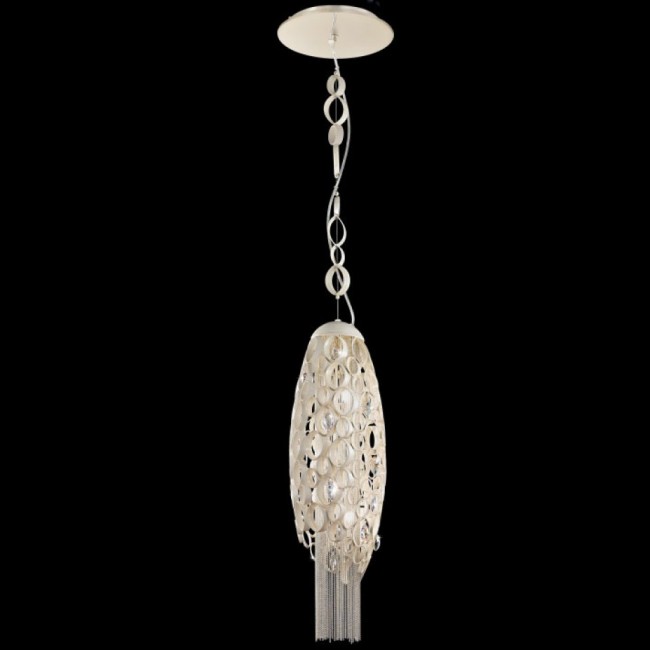 Подвесной светильник IDL Chrysalis 448/5 soft ivory with satin nickel chains Подвесной светильник IDL Chrysalis 448/5 soft ivory with satin nickel chains