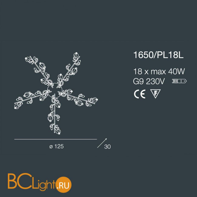 Потолочная люстра Bellart Ametista 1650/PL18L 03/V09 Потолочная люстра Bellart Ametista 1650/PL18L 03/V09